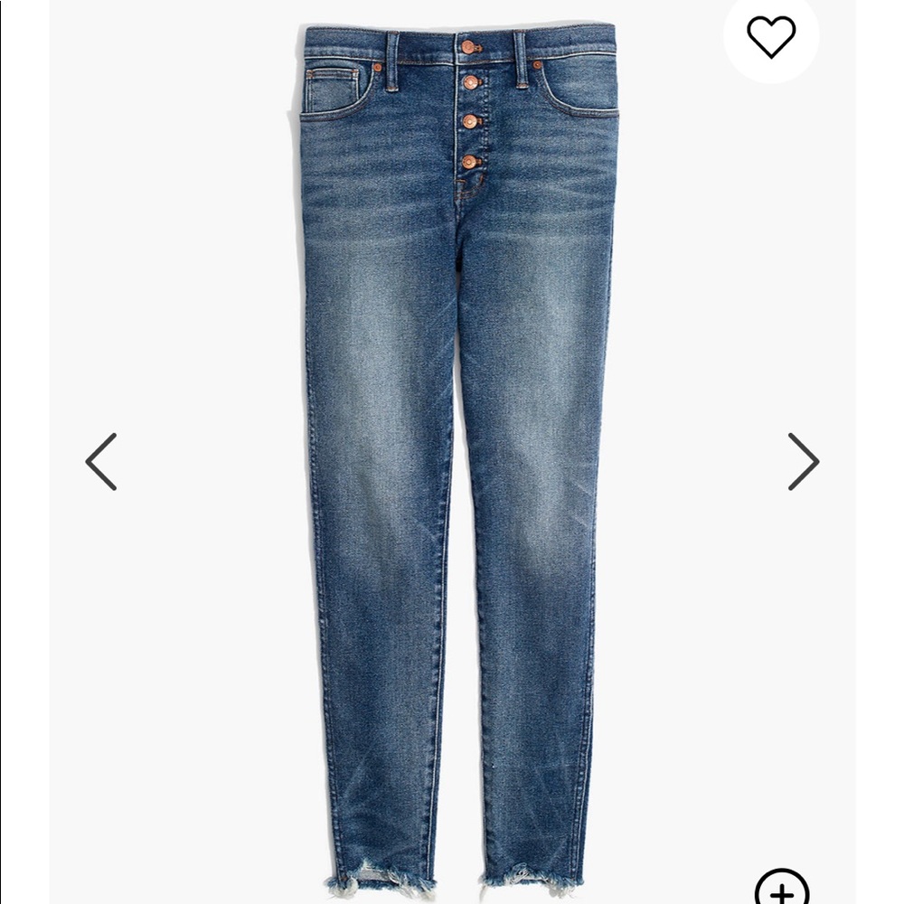Madewell 10” skinny high rise crop jeans